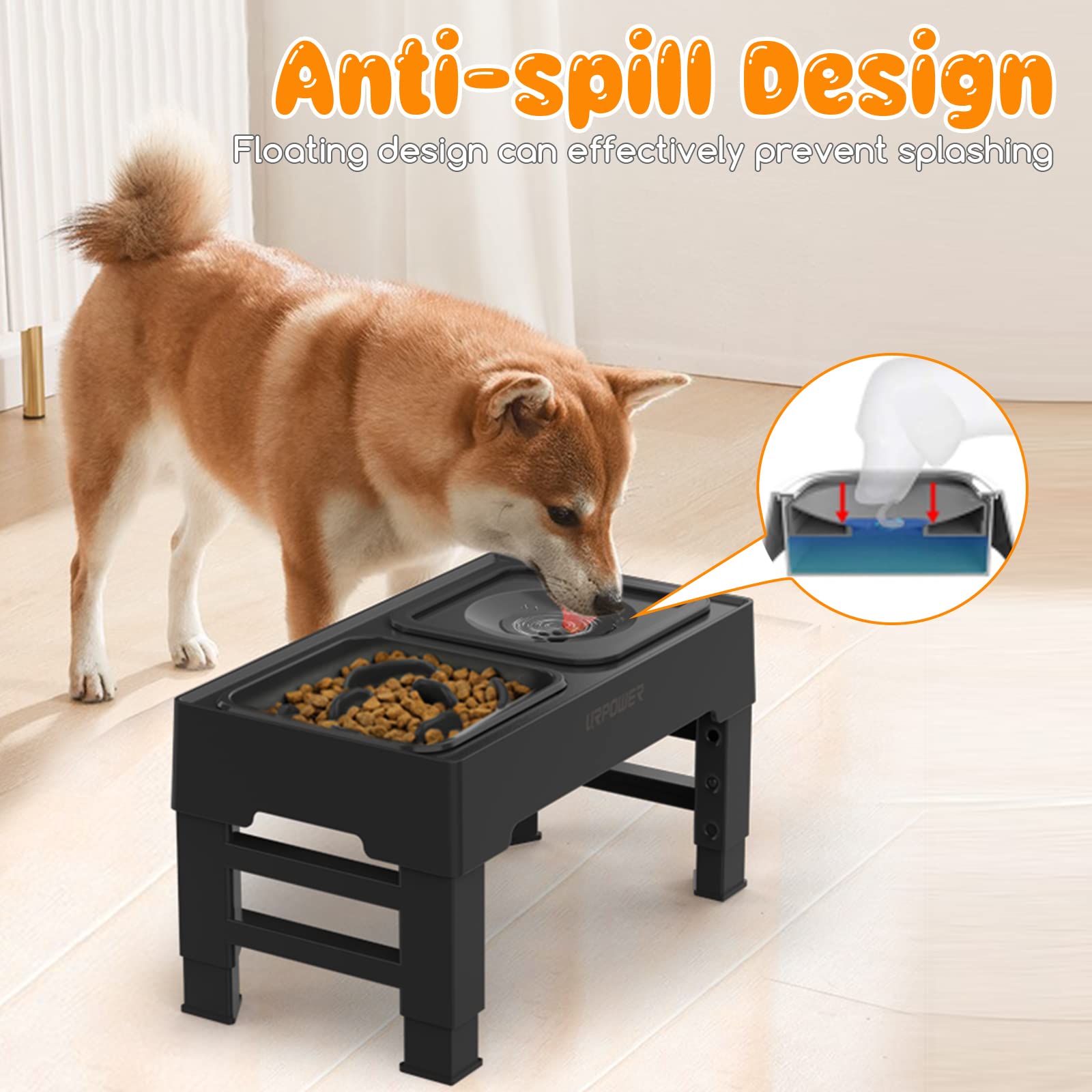 URPOWER non-slip stand keeps bowls secure for mess-free mealtimes.
