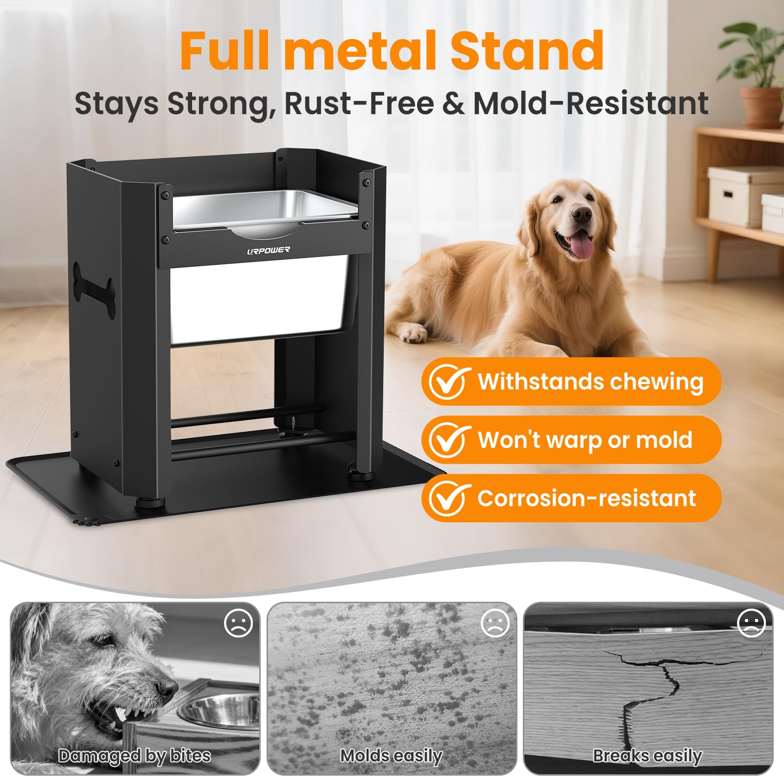 URPOWER stainless steel bowl resists rust and is easy to clean.