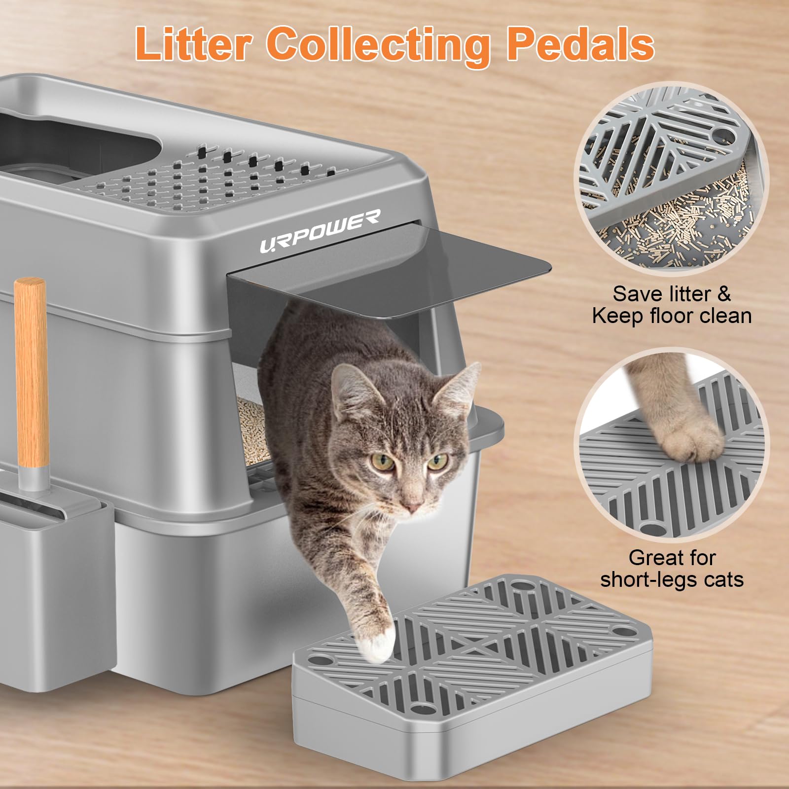 URPOWER top-entry with pedal design minimizes tracking and cleanup.