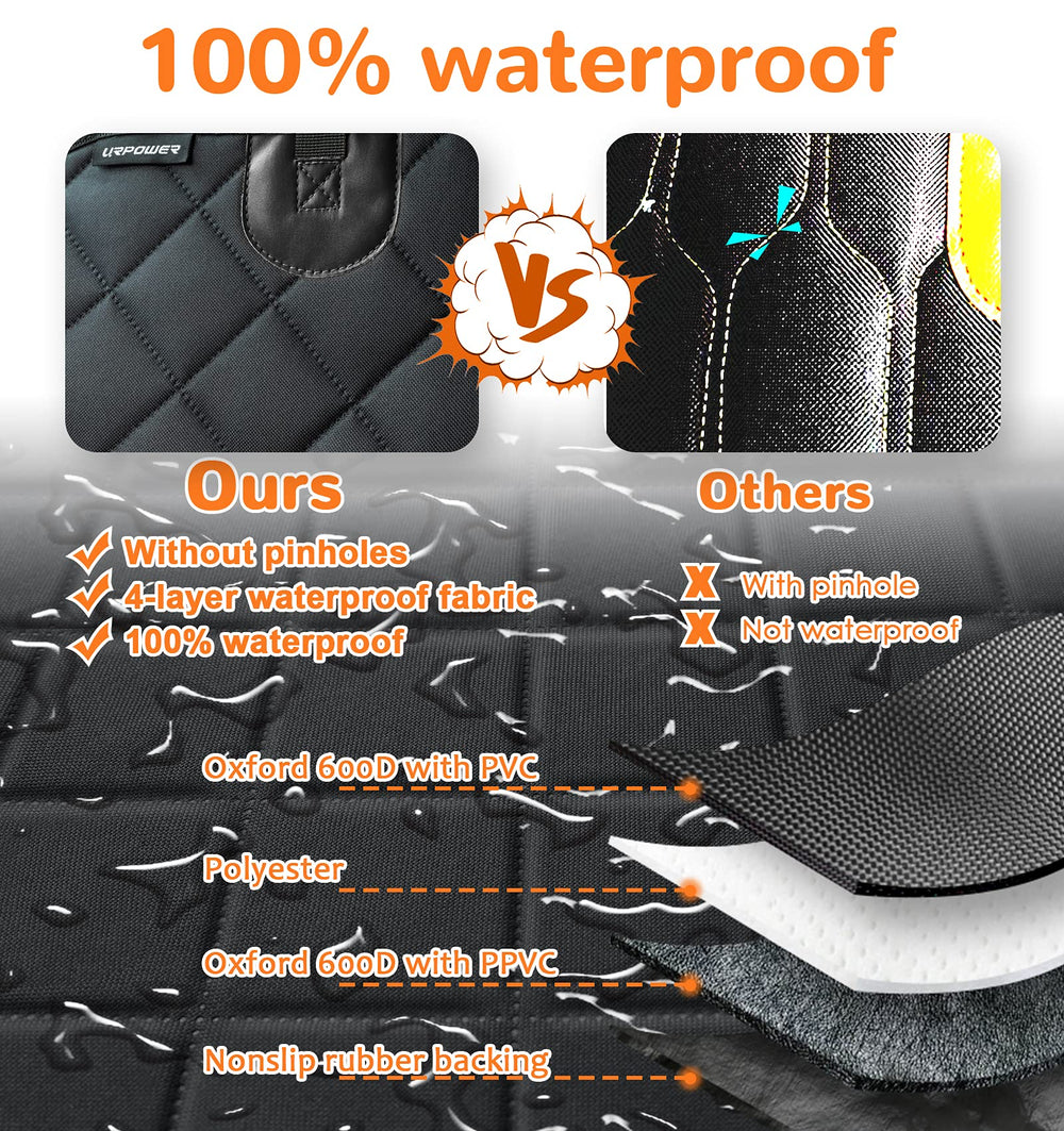 URPOWER waterproof 600D oxford dog seat cover keeps spills away.