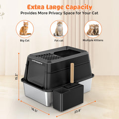 URPOWER XL cat litter box dimensions offer ample space for large cats.