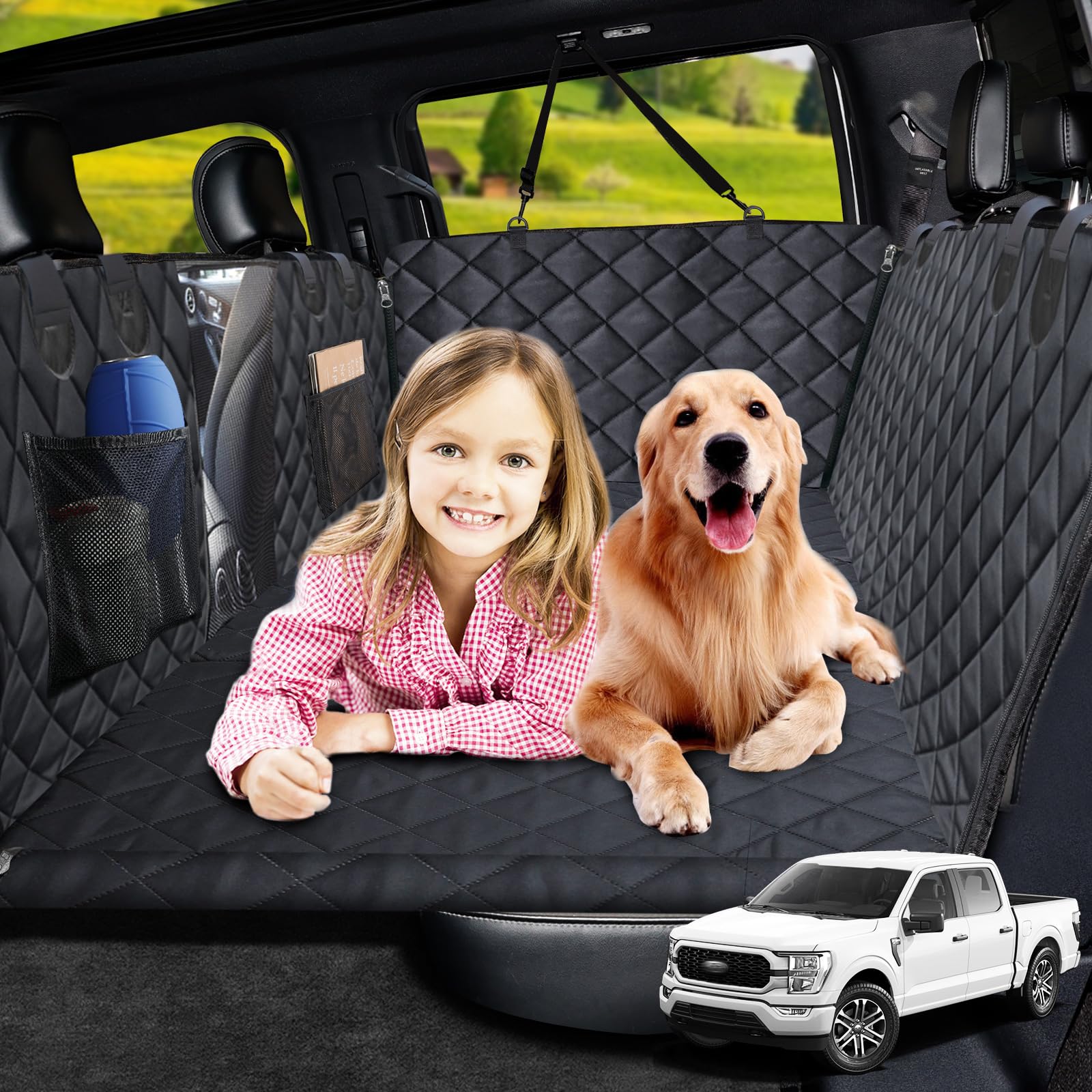 URPOWER XL dog seat extender transforms full back seat into bed for long trips