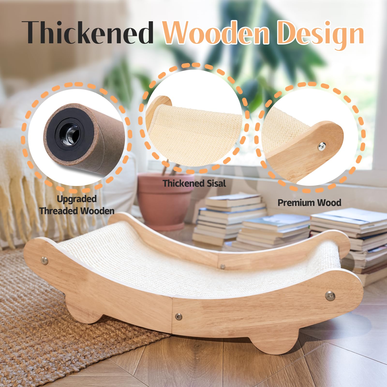 UrsLckyme cat lounger with sisal pad offers comfortable scratching and lounging