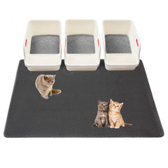 USHARP Cat Litter Mat folded for storage showing space-saving design and portability