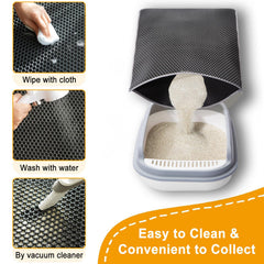 USHARP Cat Litter Mat two-layer catcher demonstrates litter trapping and floor protection