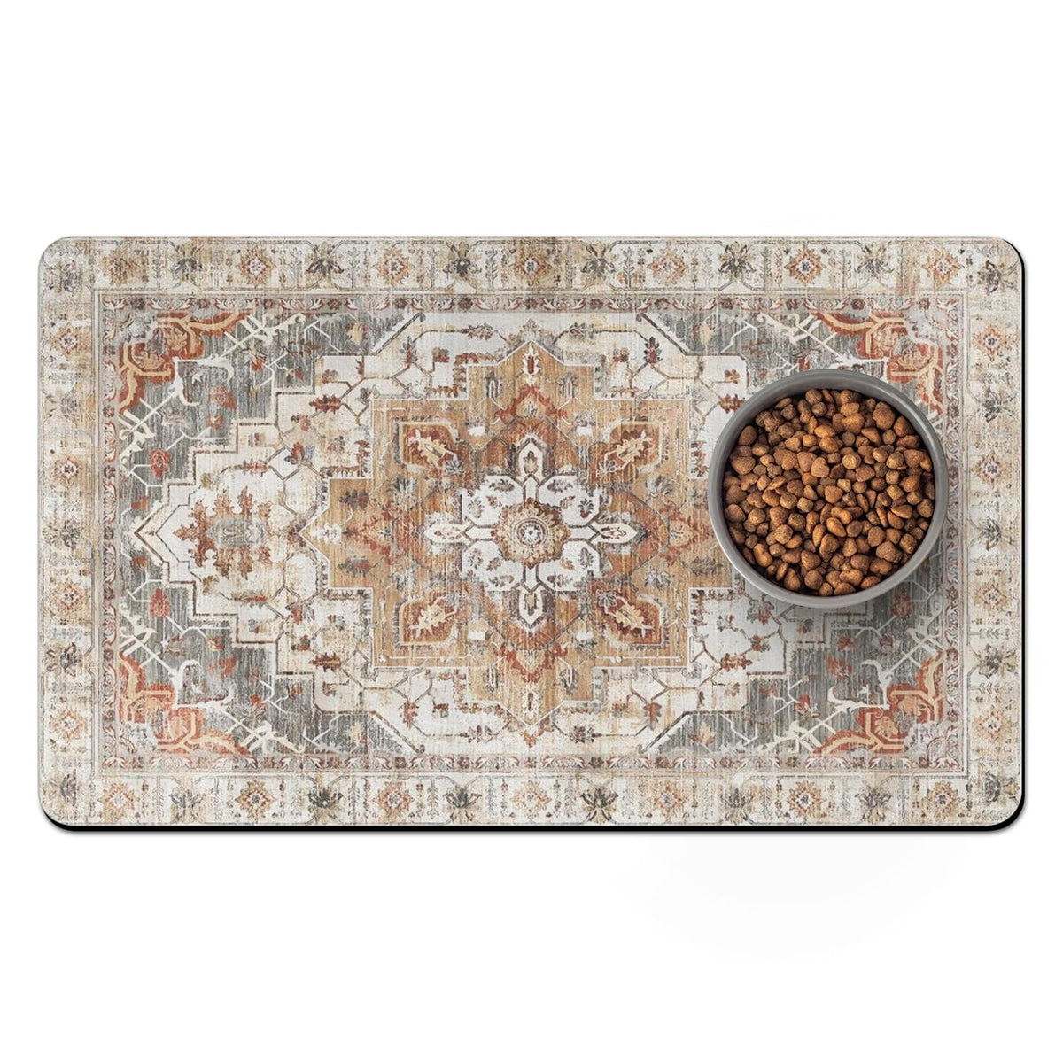 Usnfhcaw absorbent dog bowl mat dries spills quickly for a cleaner feeding area.