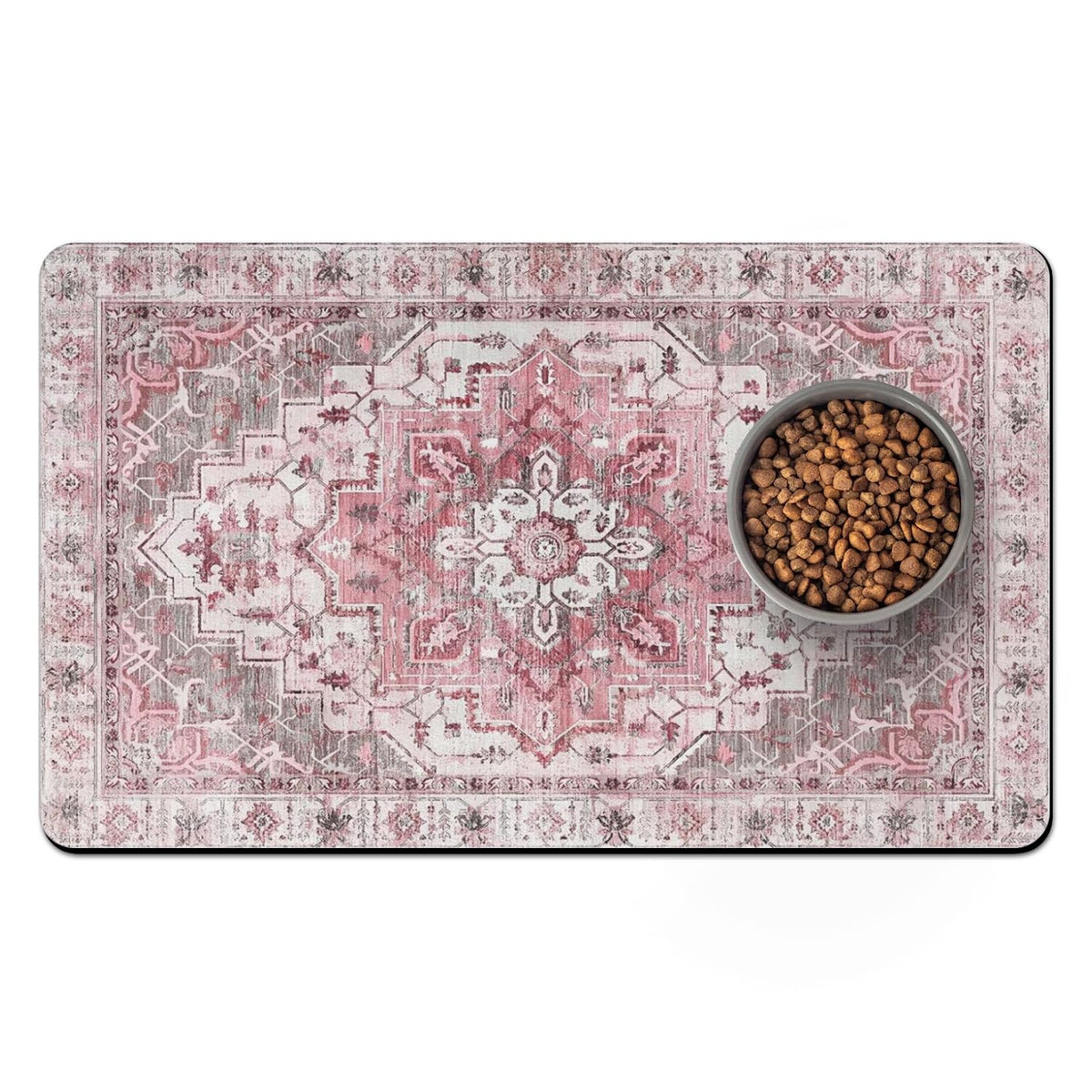 Usnfhcaw absorbent dog water mat captures spills for a cleaner feeding area