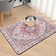 Usnfhcaw anti-slip dog bowl mat stays in place during meals