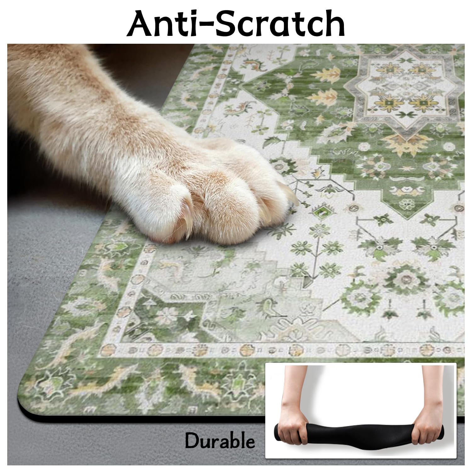Usnfhcaw pet-mat-rollable-easy-storage makes cleaning and relocation simple.