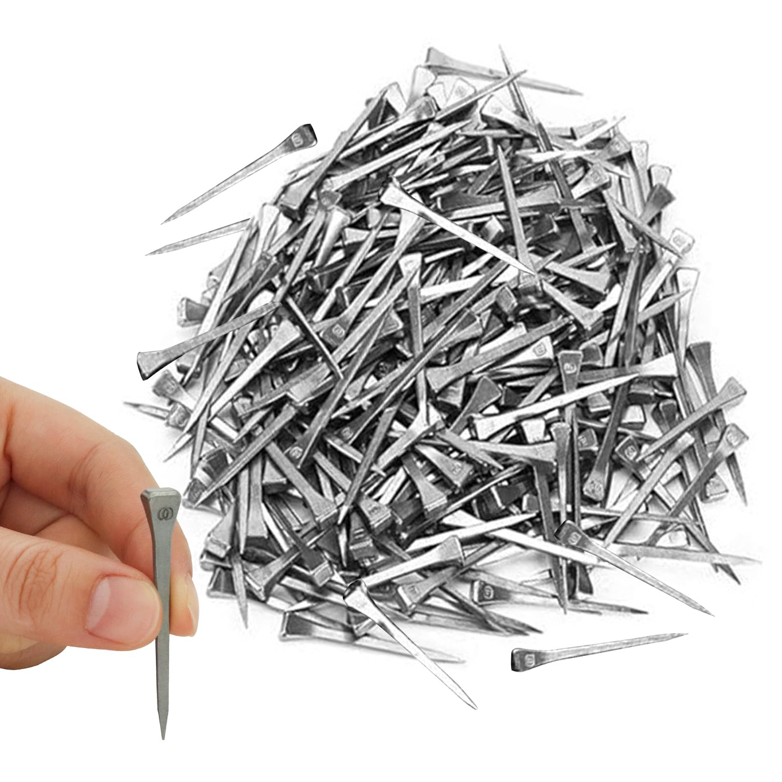 USUNFARM horseshoe-nails-250-pack close-up shows rust-proof stainless steel durability for hoof security.