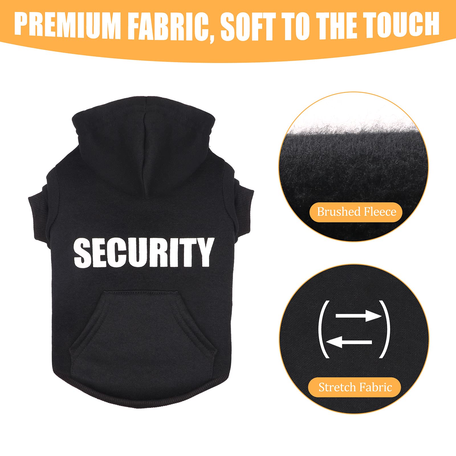 Uteuvili dog hoodie pocket detail for treats during walks.
