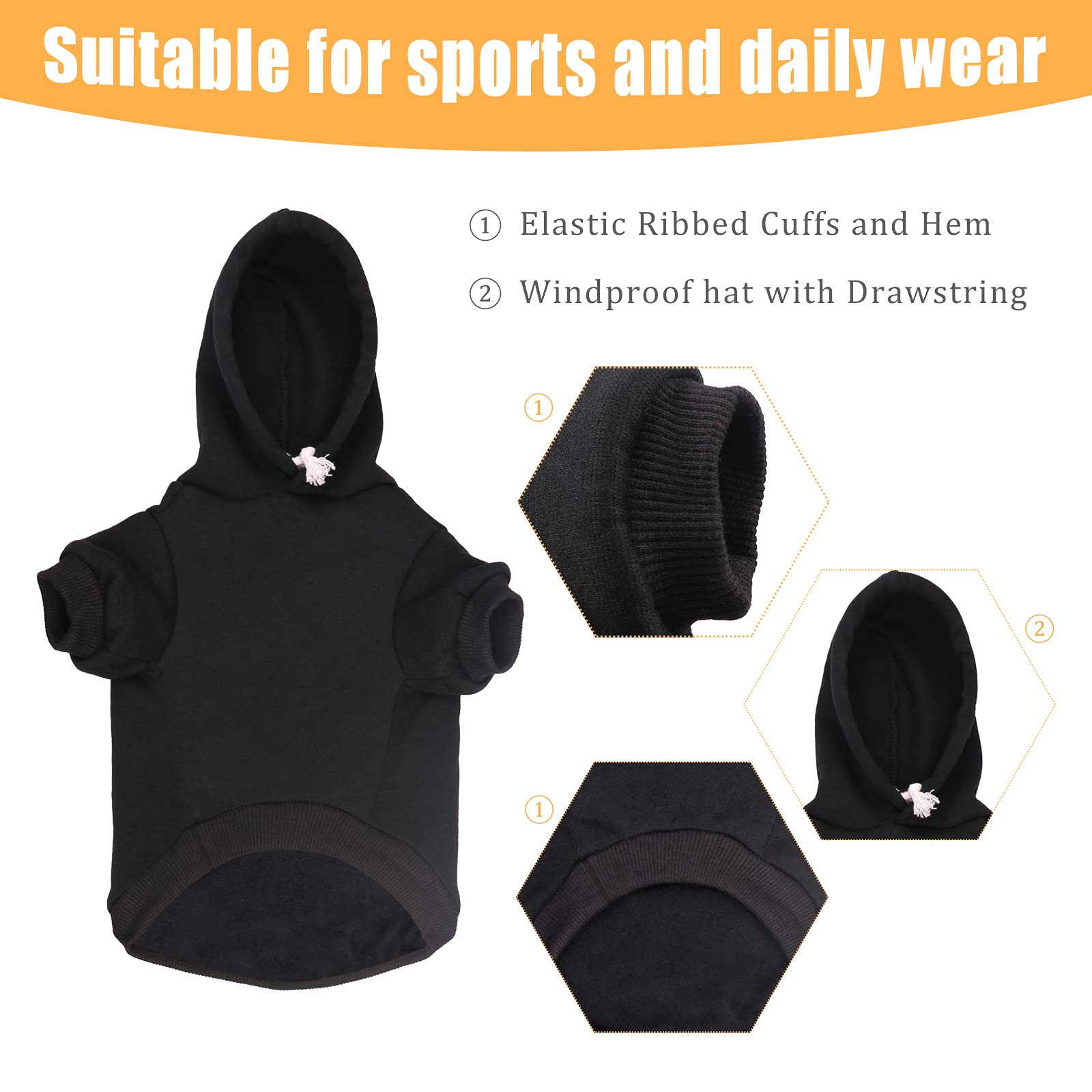 Uteuvili Security Dog Hoodie size guide image helps select the right fit
