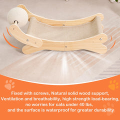 UUig cat scratcher bed curved design—ergonomic lounging fits cat sleep posture