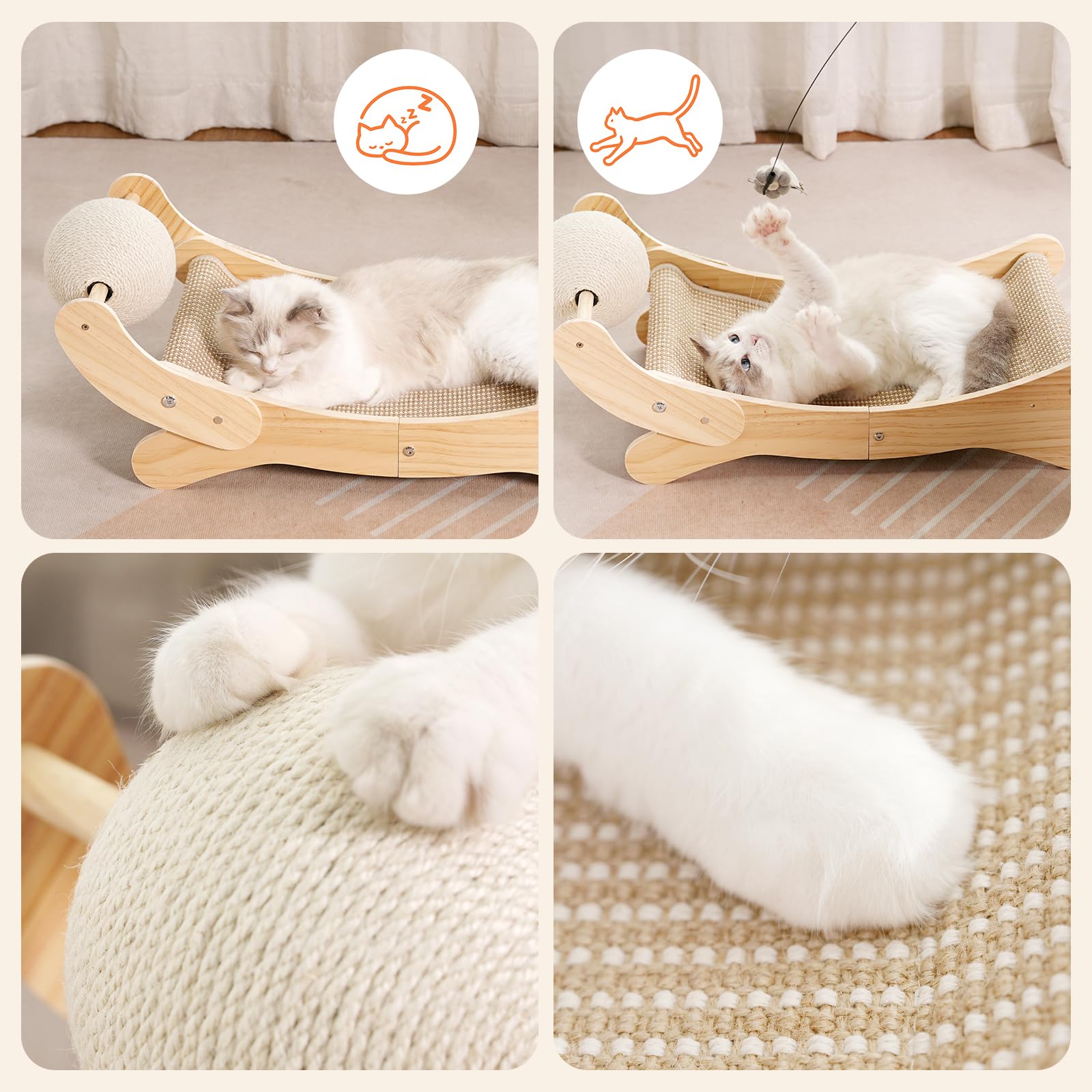 UUig cat scratcher bed furniture protection—satisfies claws while protecting furniture