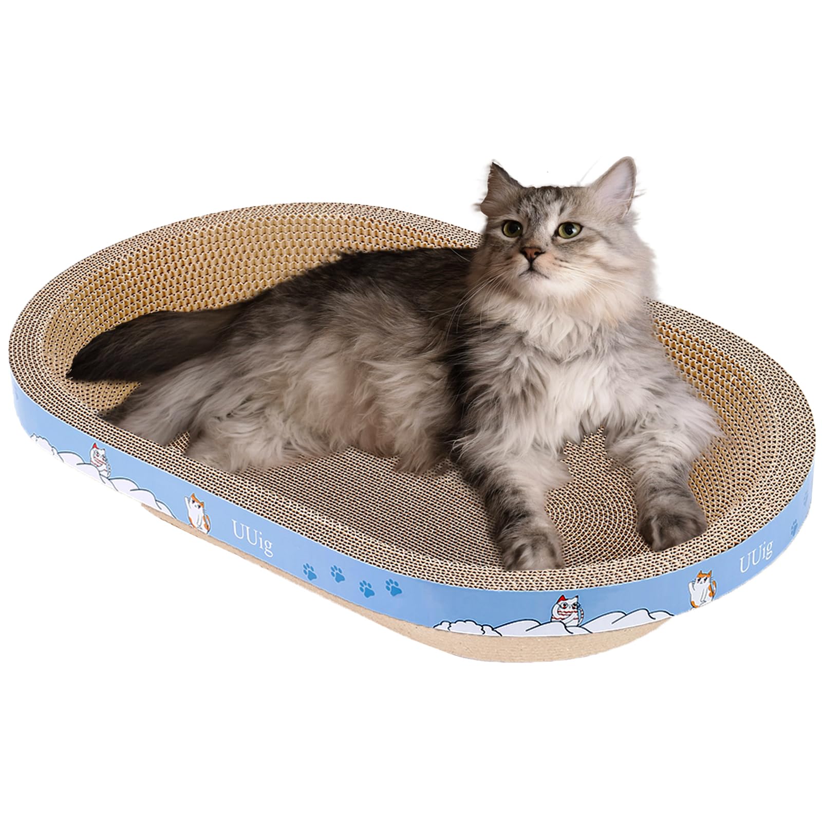 UUig Cat Scratcher Bed packaging view highlights durable cardboard construction.