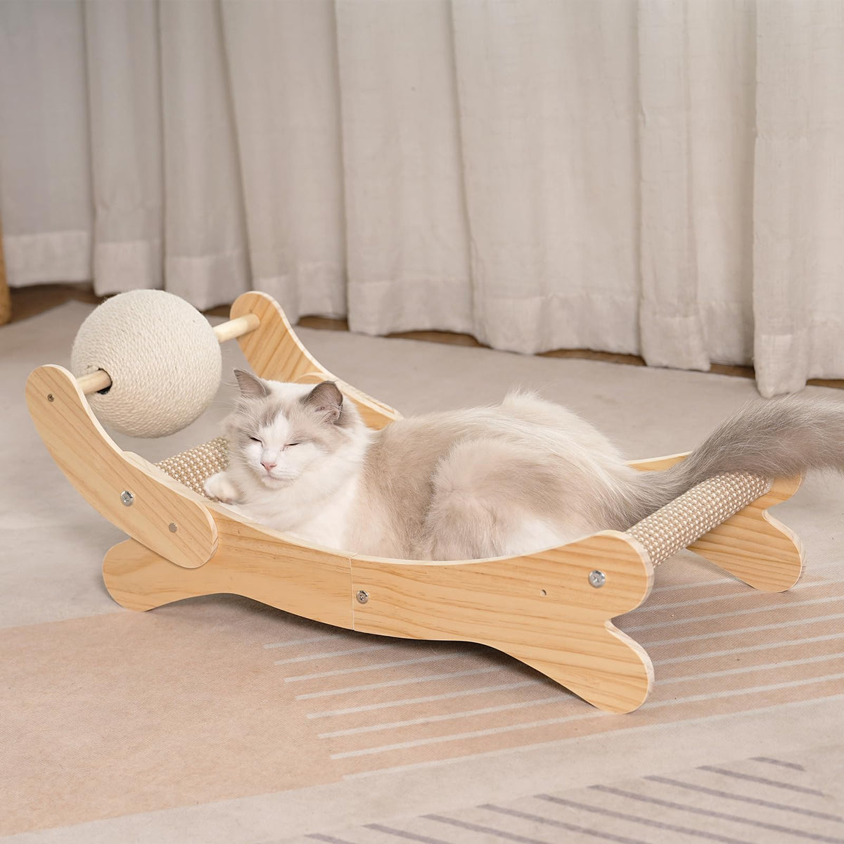 UUig cat scratcher bed with sisal pad—durable lounging and scratching for indoor cats