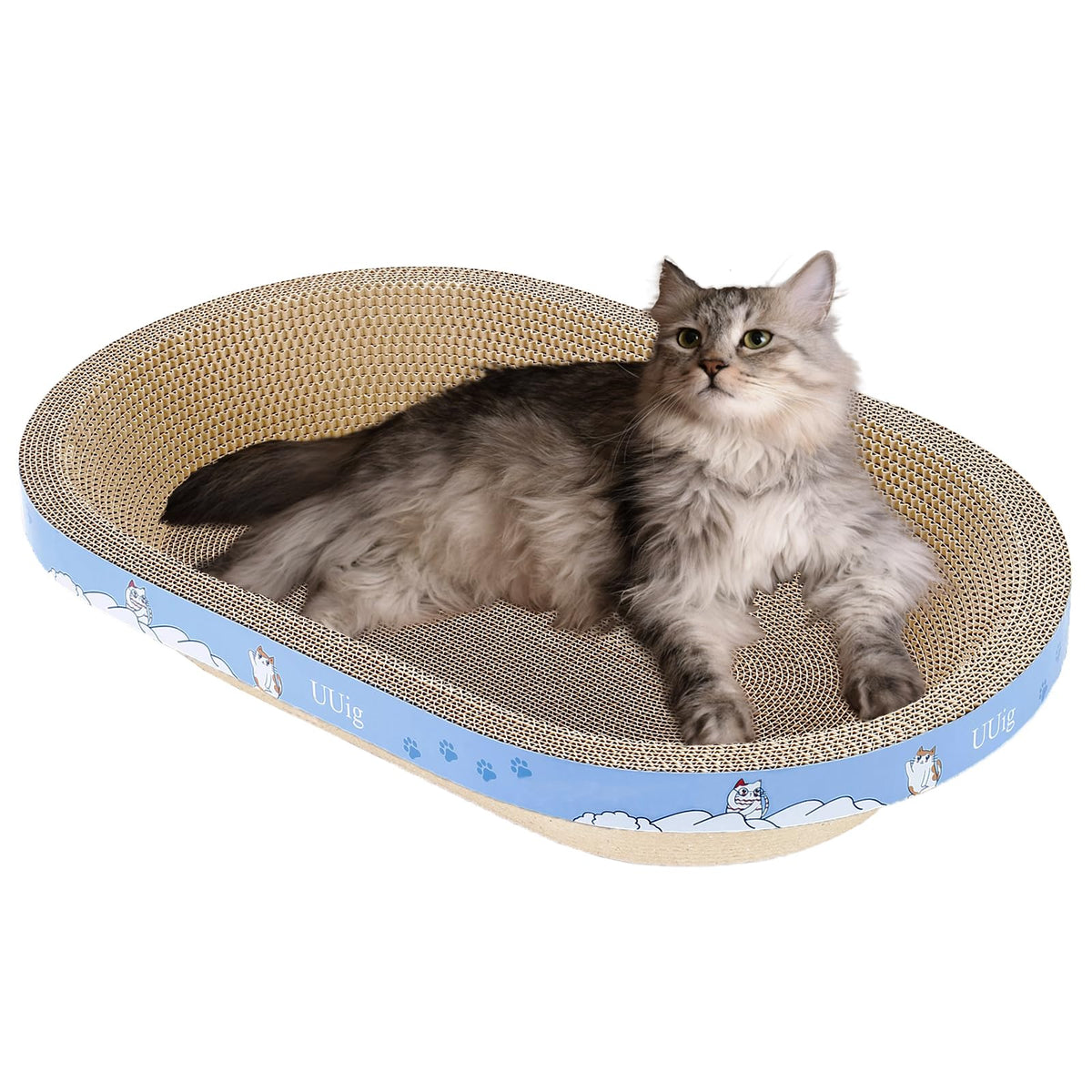 UUig cat scratcher large oval bed offers a roomy lounge for cats