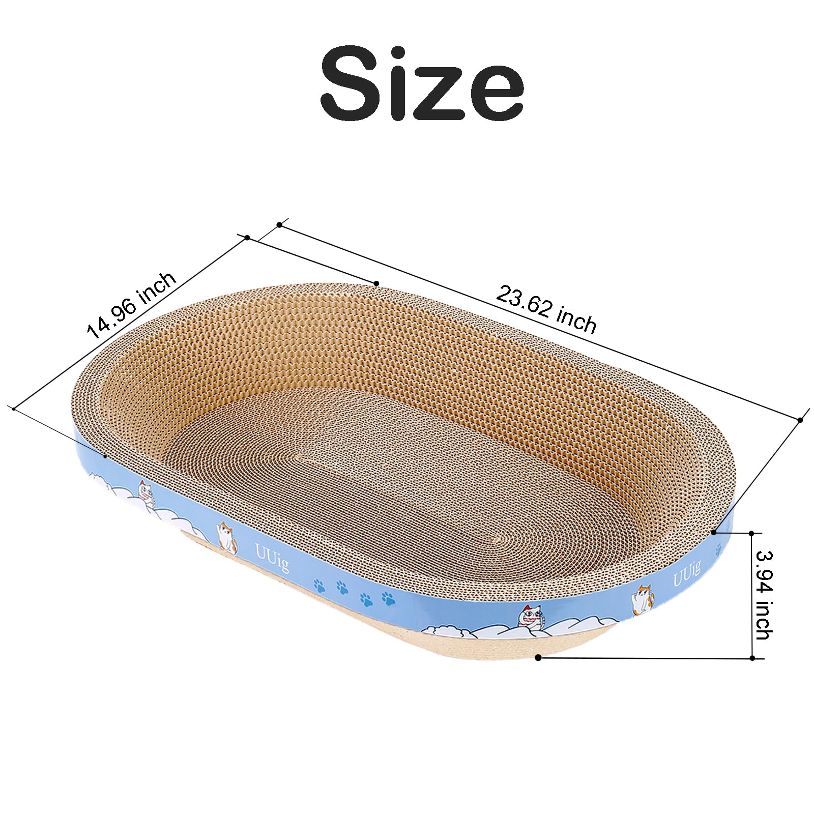 UUig cat scratcher oval bed large highlights curved lounge for comfy cat naps