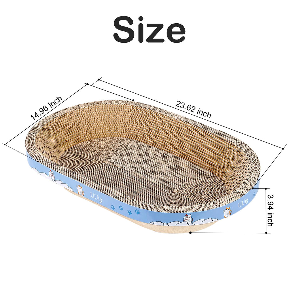 UUig cat scratcher oval bed large highlights curved lounge for comfy cat naps