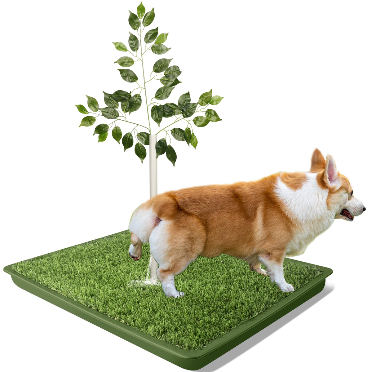 UUpet dog grass pad with tray 26x26 indoor potty training made easy.