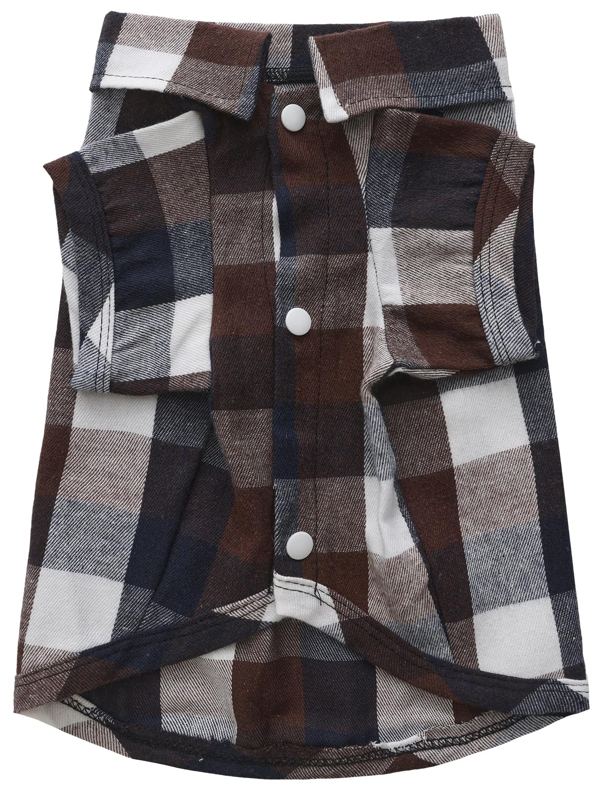 UUREED dog plaid shirt back view showcasing durable design for everyday wear.