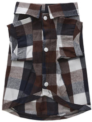 UUREED dog plaid shirt back view showcasing durable design for everyday wear.