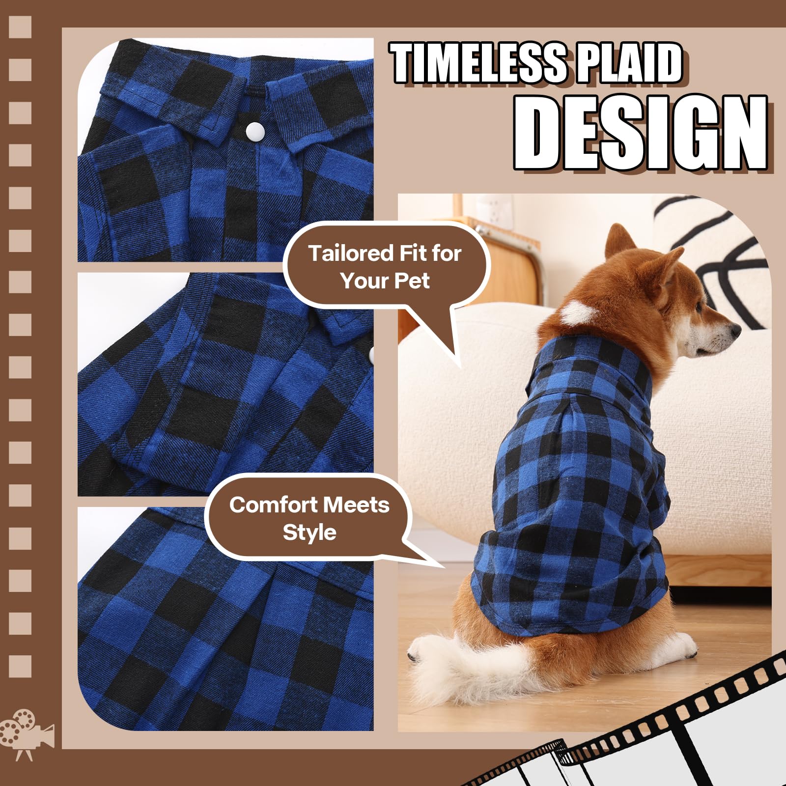 UUREED plaid shirt for pets helps create stylish photo moments
