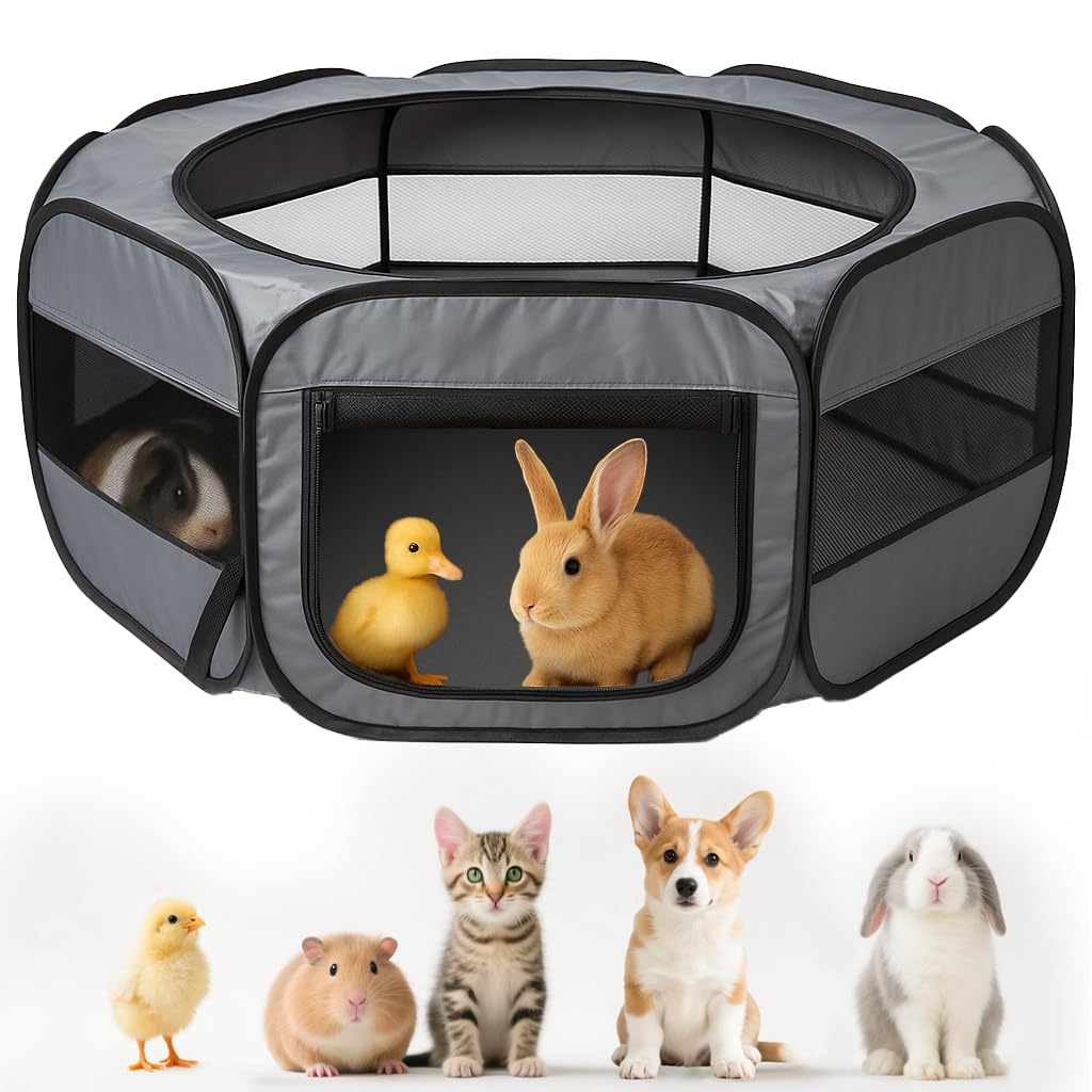 UWE Extra Large Playpen setup—ample indoor outdoor space for small pets' play.