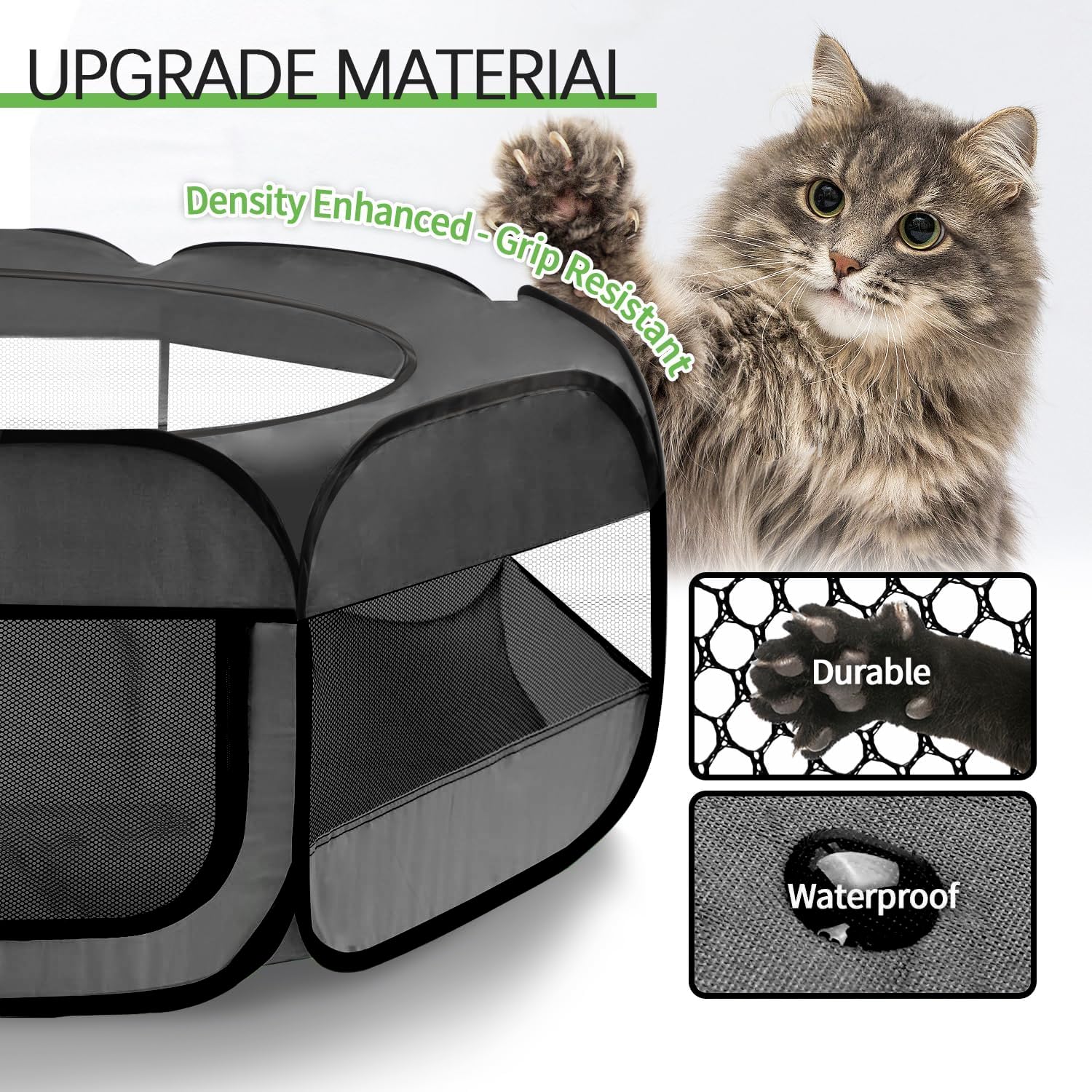 UWE Playpen waterproof material 190T—easy to clean and mess containment.