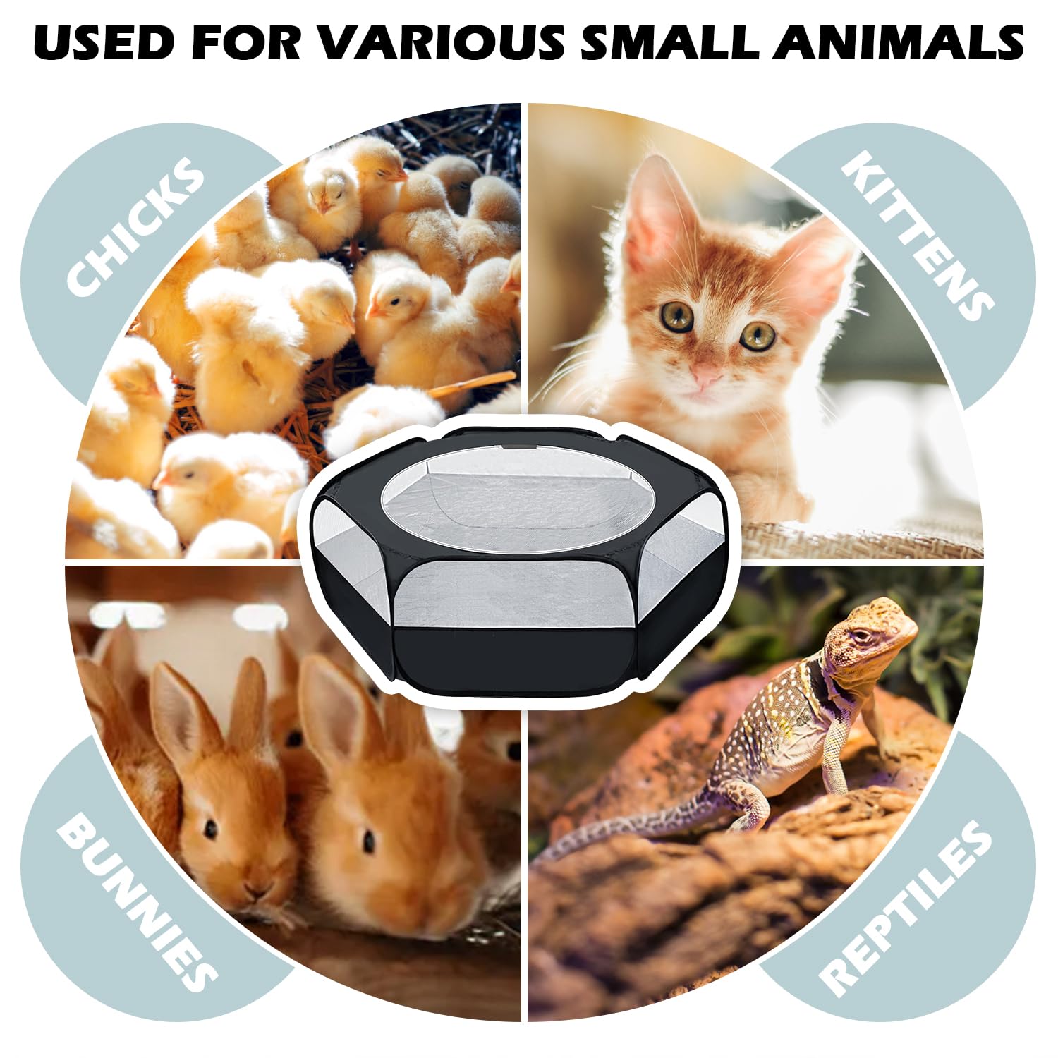 UWE small animal playpen easy-clean-access zipper enables fast interior cleaning.