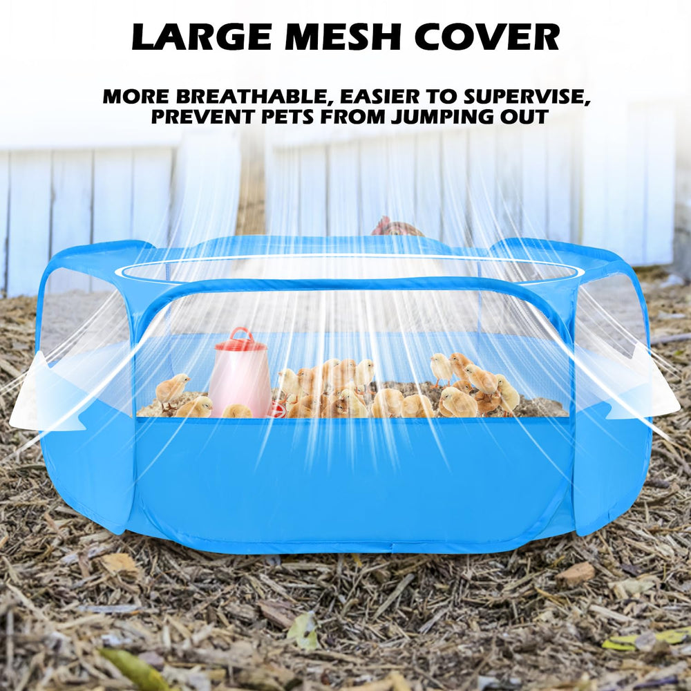 UWE small animal playpen folded storage highlights portable, compact design.