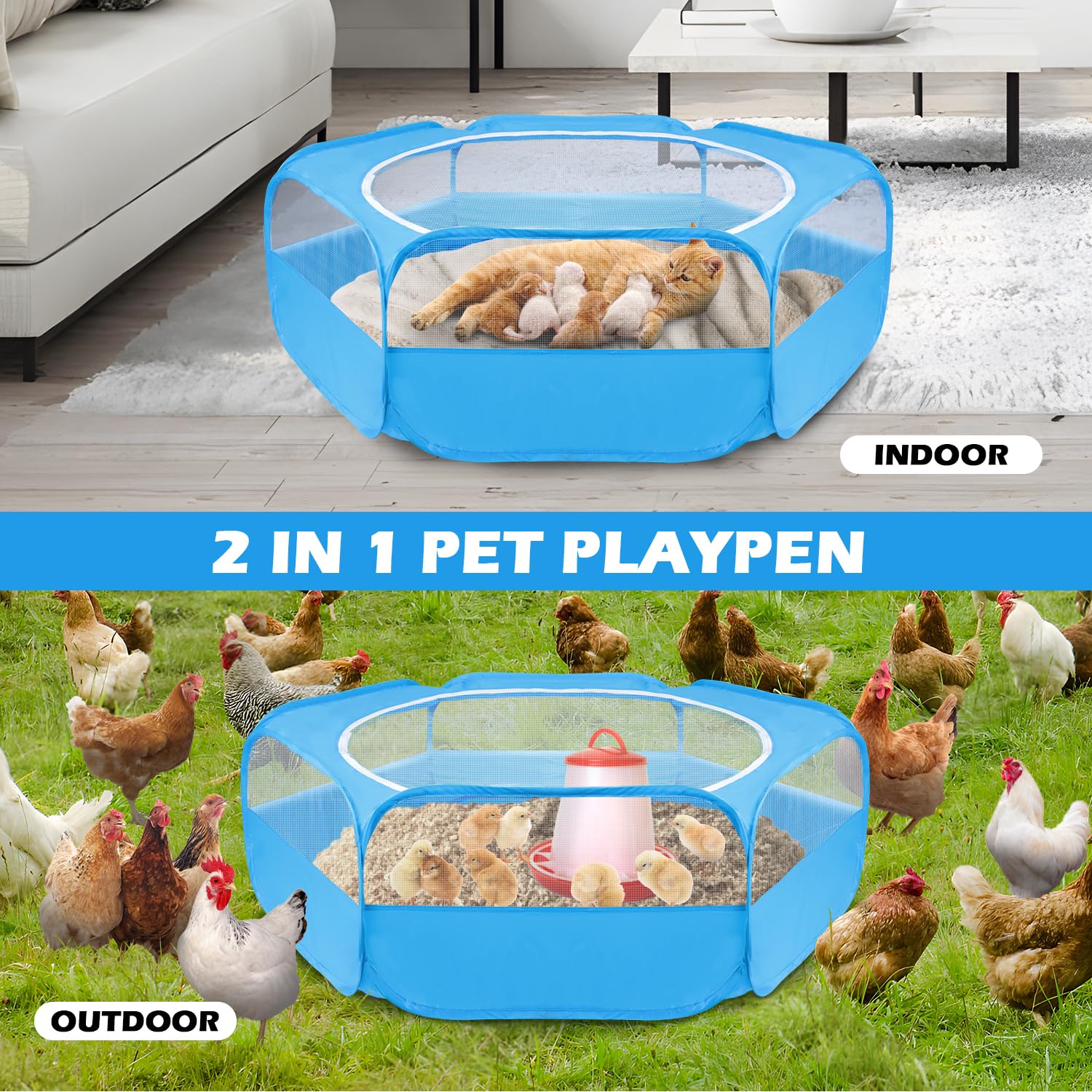 UWE small animal playpen interior view shows roomy space for play.