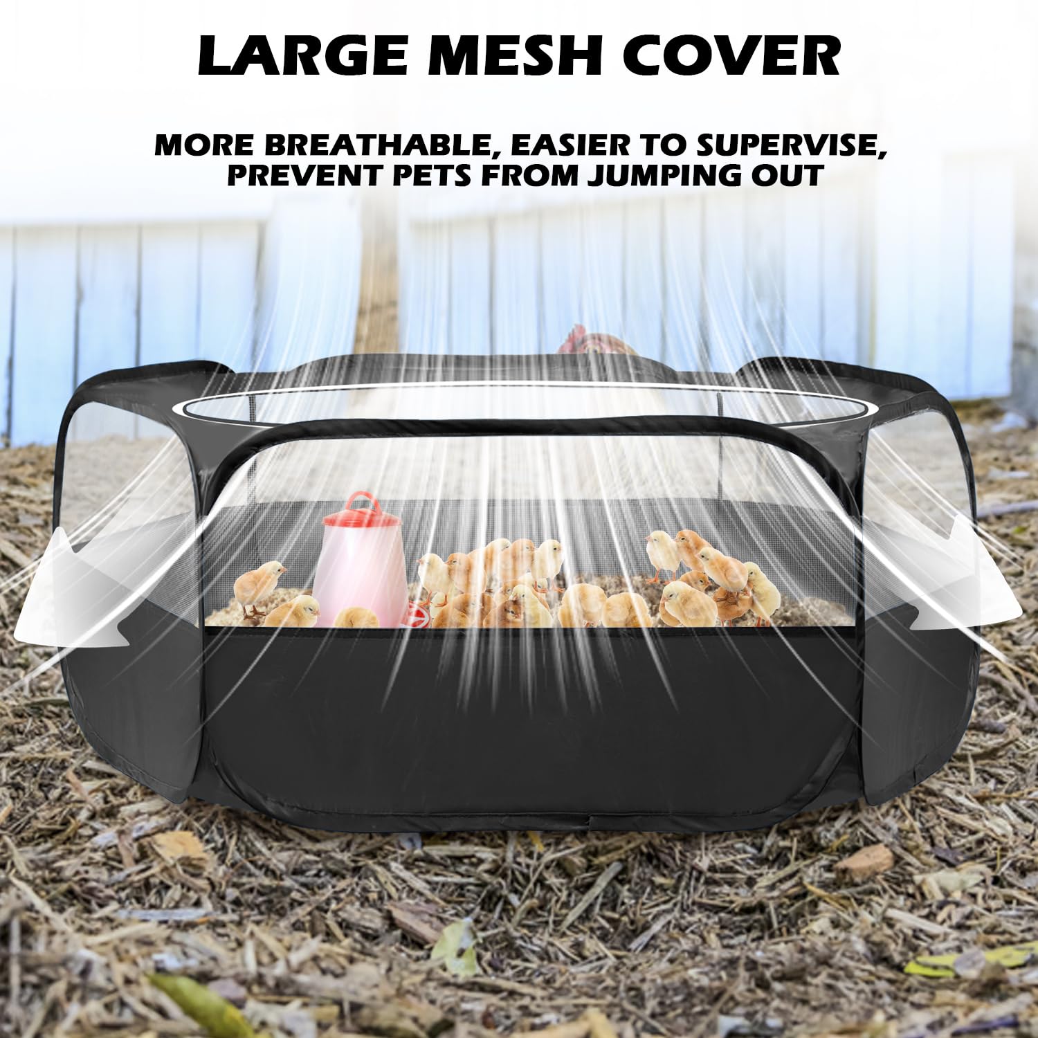 UWE small animal playpen waterproof material protects interior from spills.