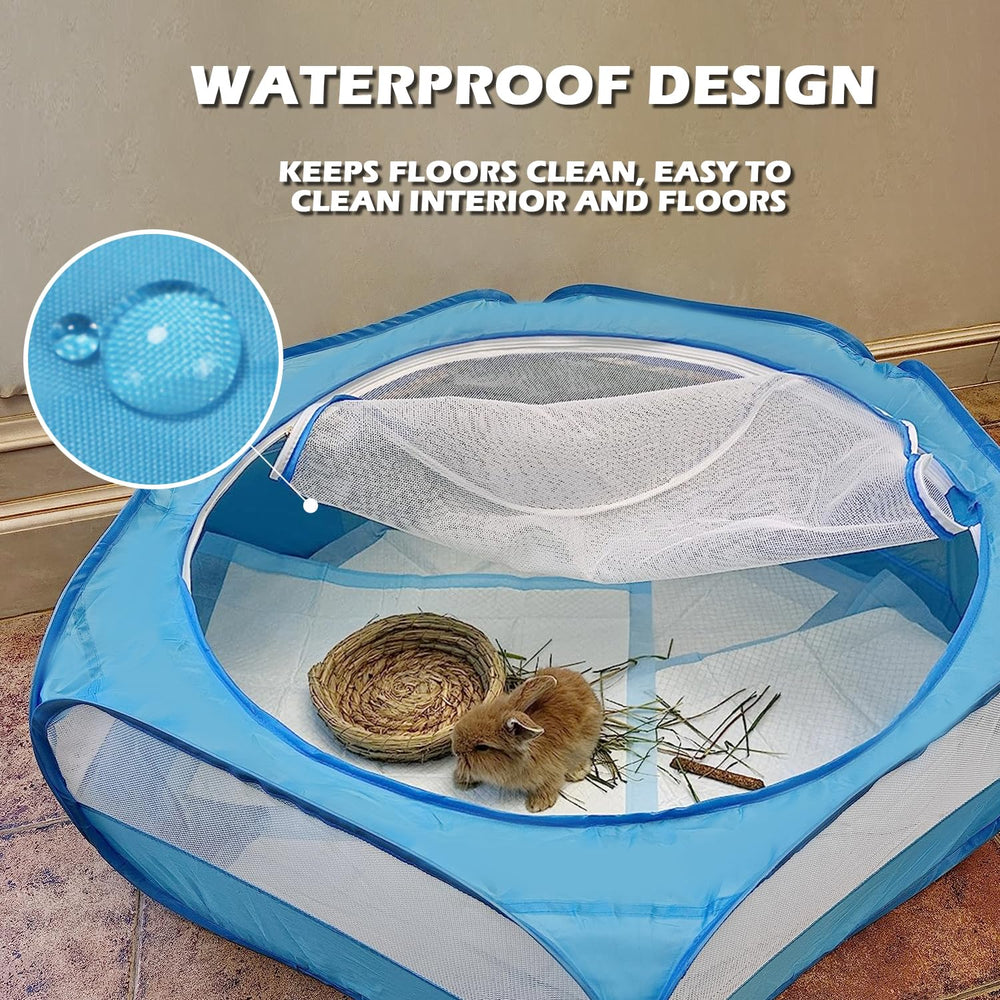 UWE small animal playpen waterproof material resists spills and weather.