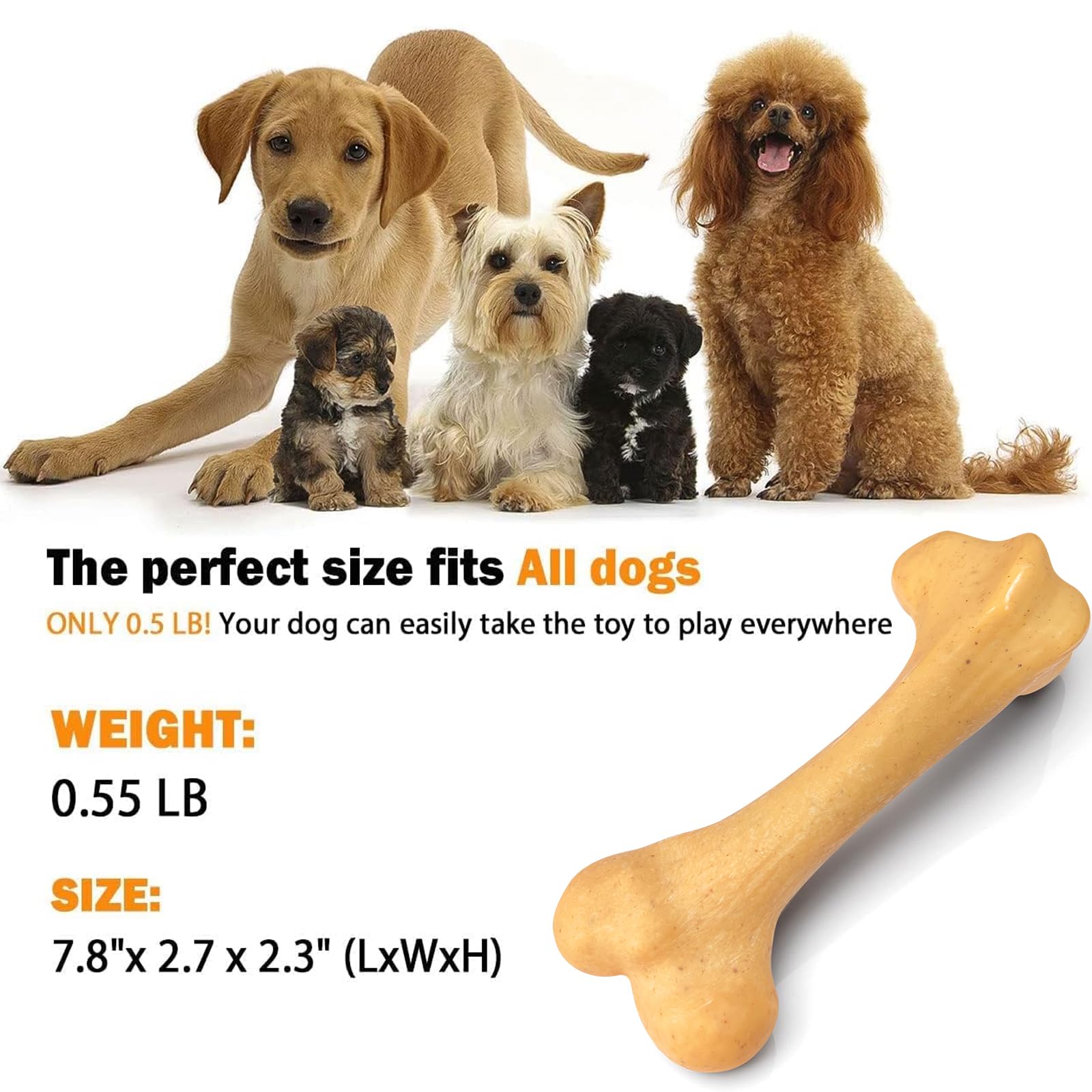 UXVA dog toy for oral health nylon scrape action helps clean teeth during gnawing