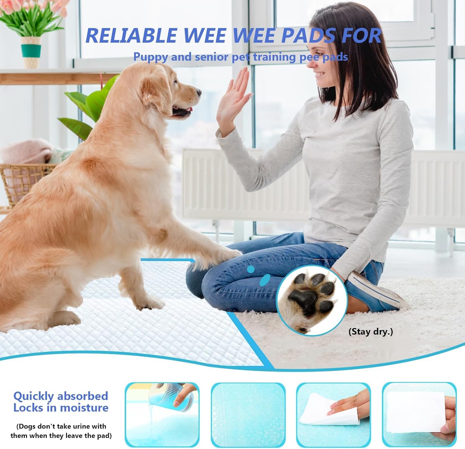 UYDJKLS XXXL dog pad absorbing liquid into gel