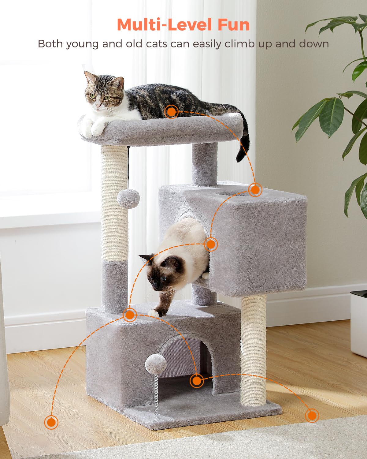 UYMI 32-cat-tree compact design fits small spaces