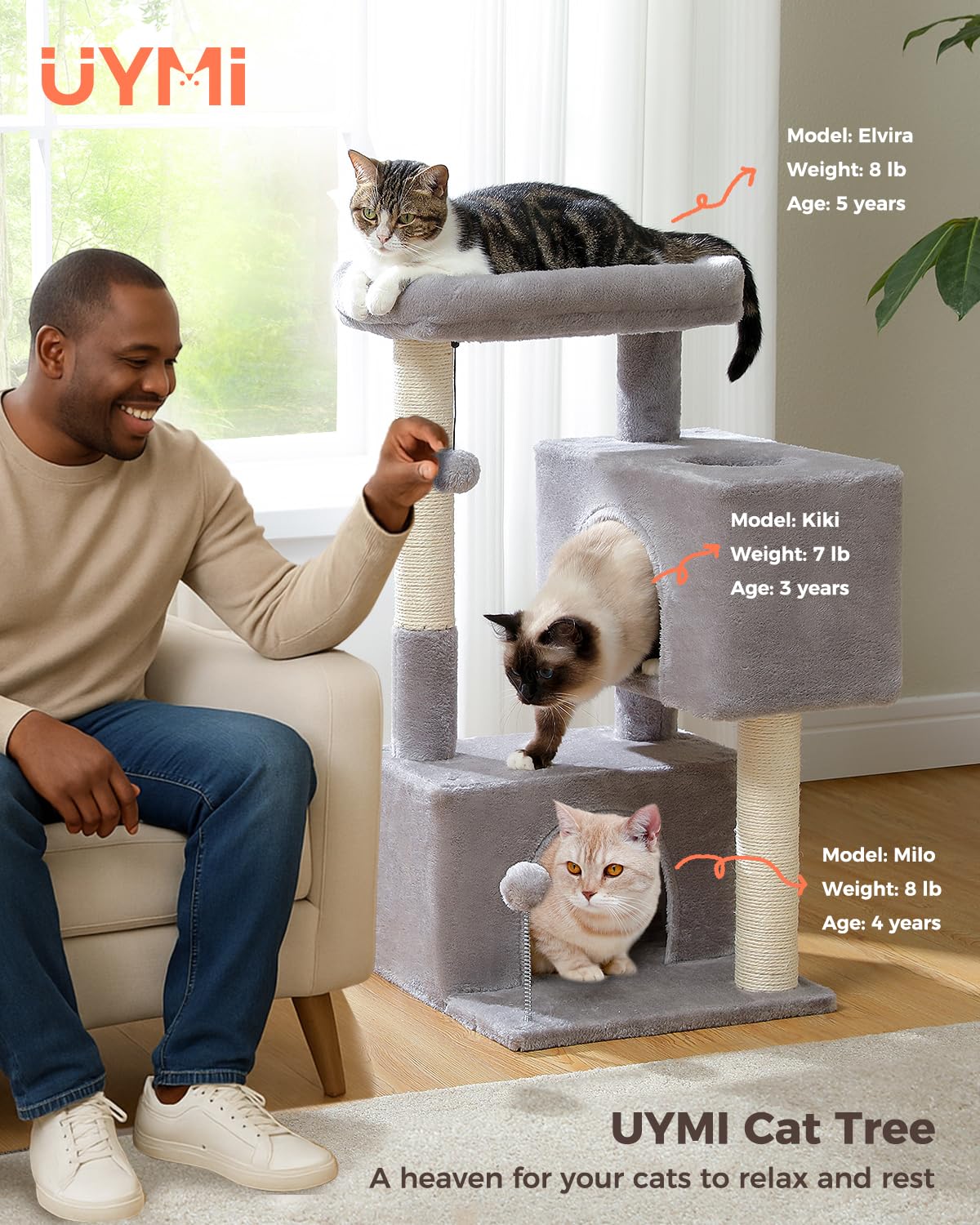 UYMI 32-cat-tree condos for private cat rest spaces