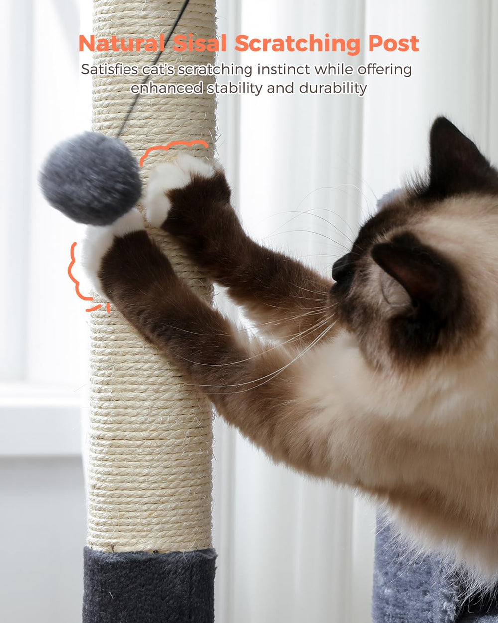UYMI 32 inch cat tree compact design fits in tight spaces.