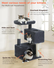 UYMI 32 inch cat tree sisal posts encourage healthy scratching and play.