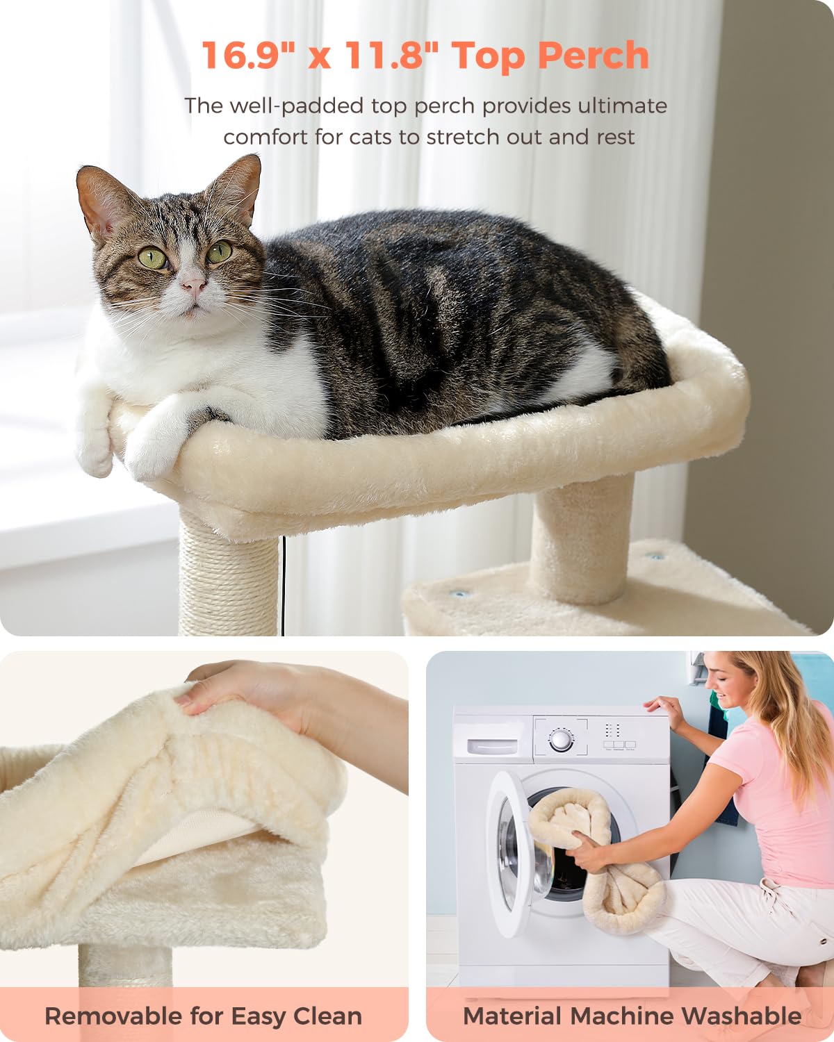 UYMI 32-inch cat tree compact space fits small rooms
