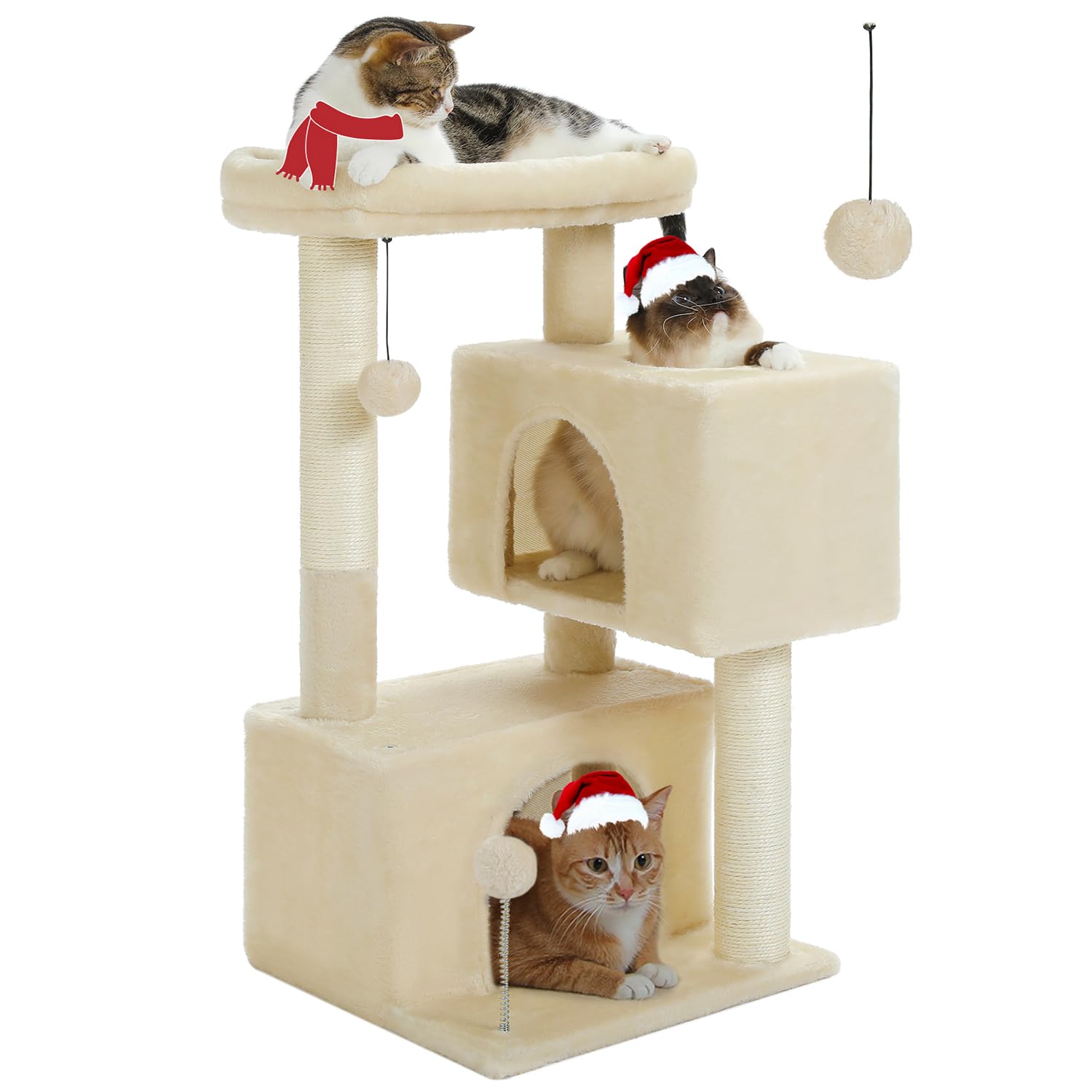 UYMI 32-inch cat tree top perch for elevated cat viewing and resting