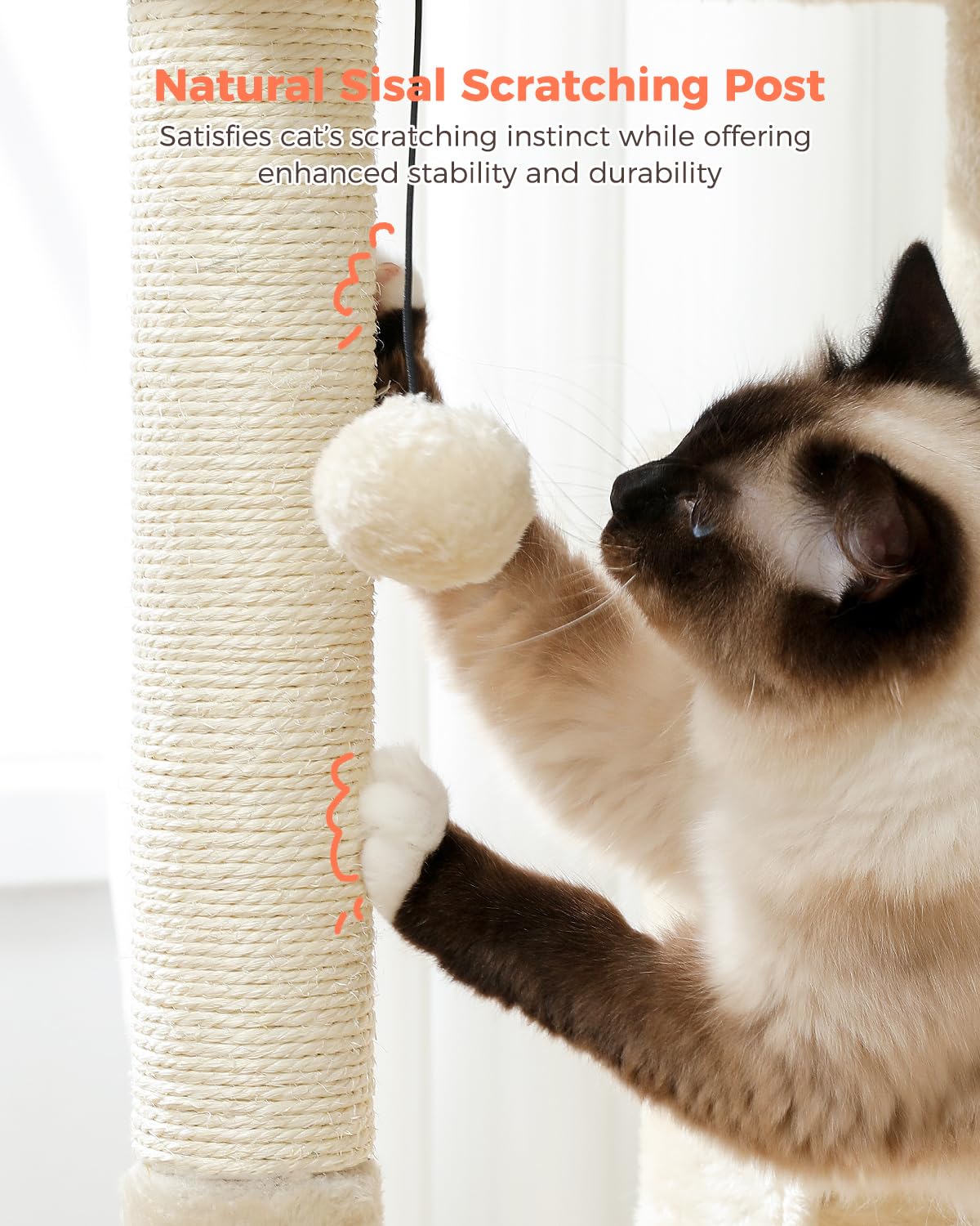 UYMI 32-inch cat tree two cats enjoying shared space