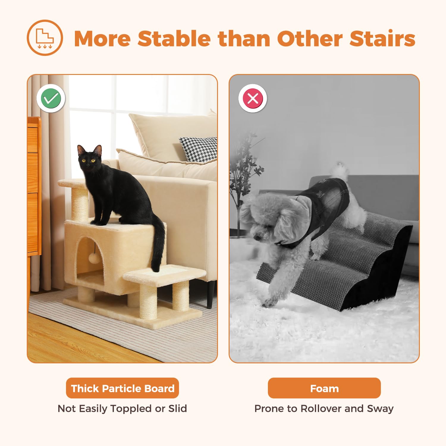 UYMI stable non-slip base reduces tipping on hard floors.