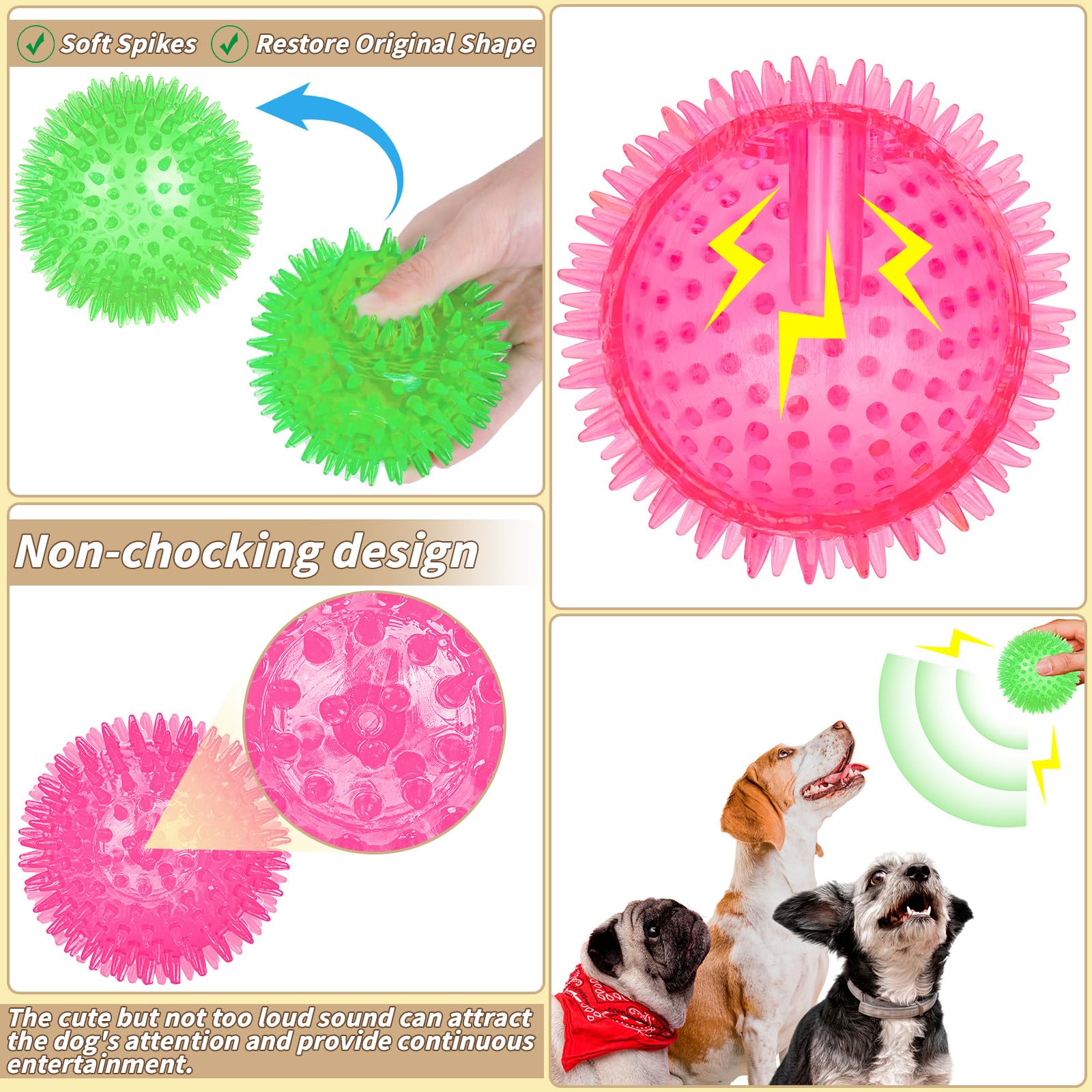 UZLU durable squeaky ball with thick wall and irregular bounce for engaging play.