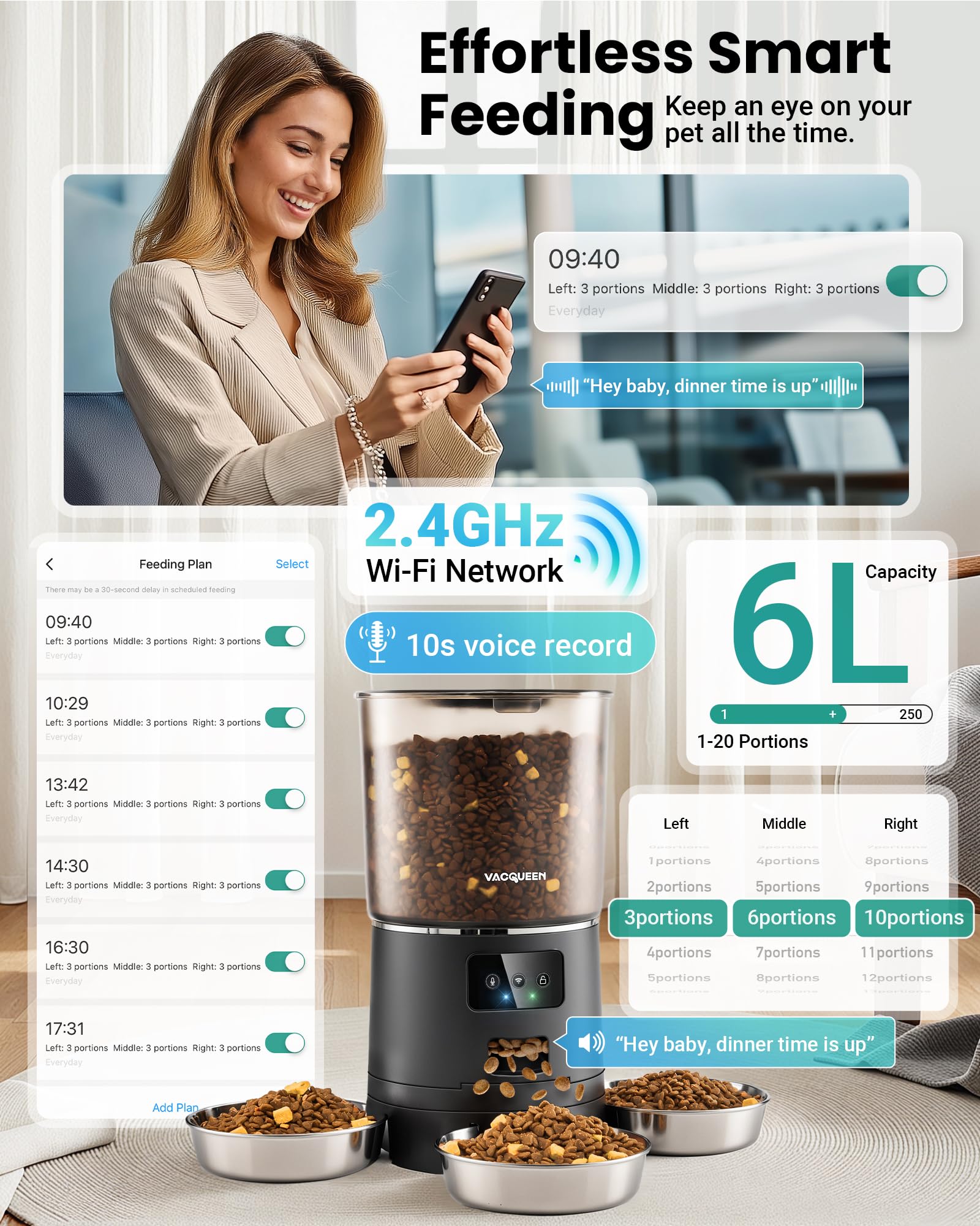 Vacqueen smart WiFi control via app for remote scheduling