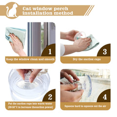 VAESCOL Cat Window Perch Knit Ball Toy adds interactive play during sunlit rests.