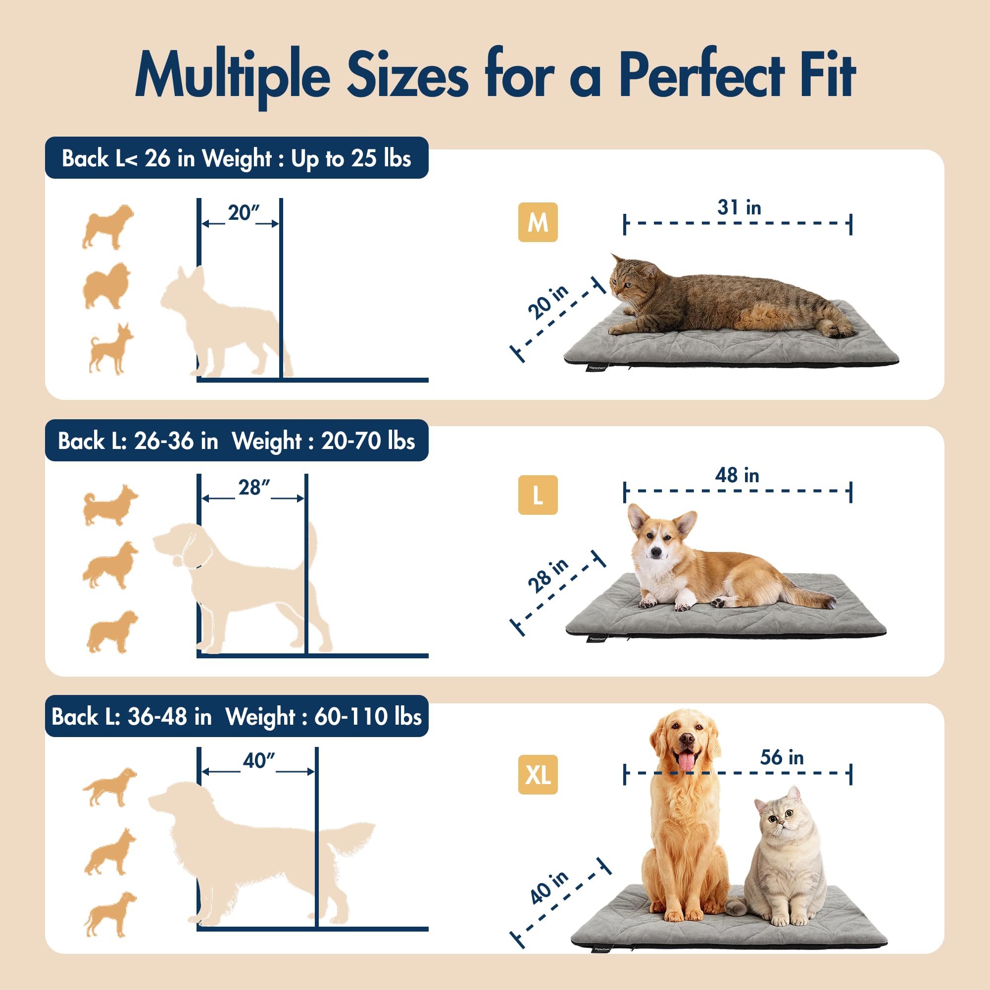 Vagascape dog heating pad removable washable cover for easy cleaning