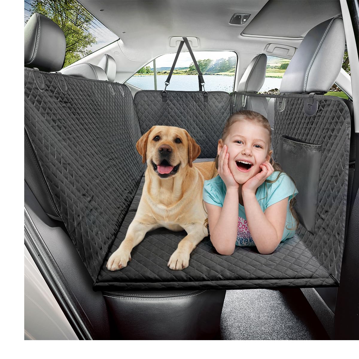Vailge dog seat cover backseat bed setup for comfy road trips