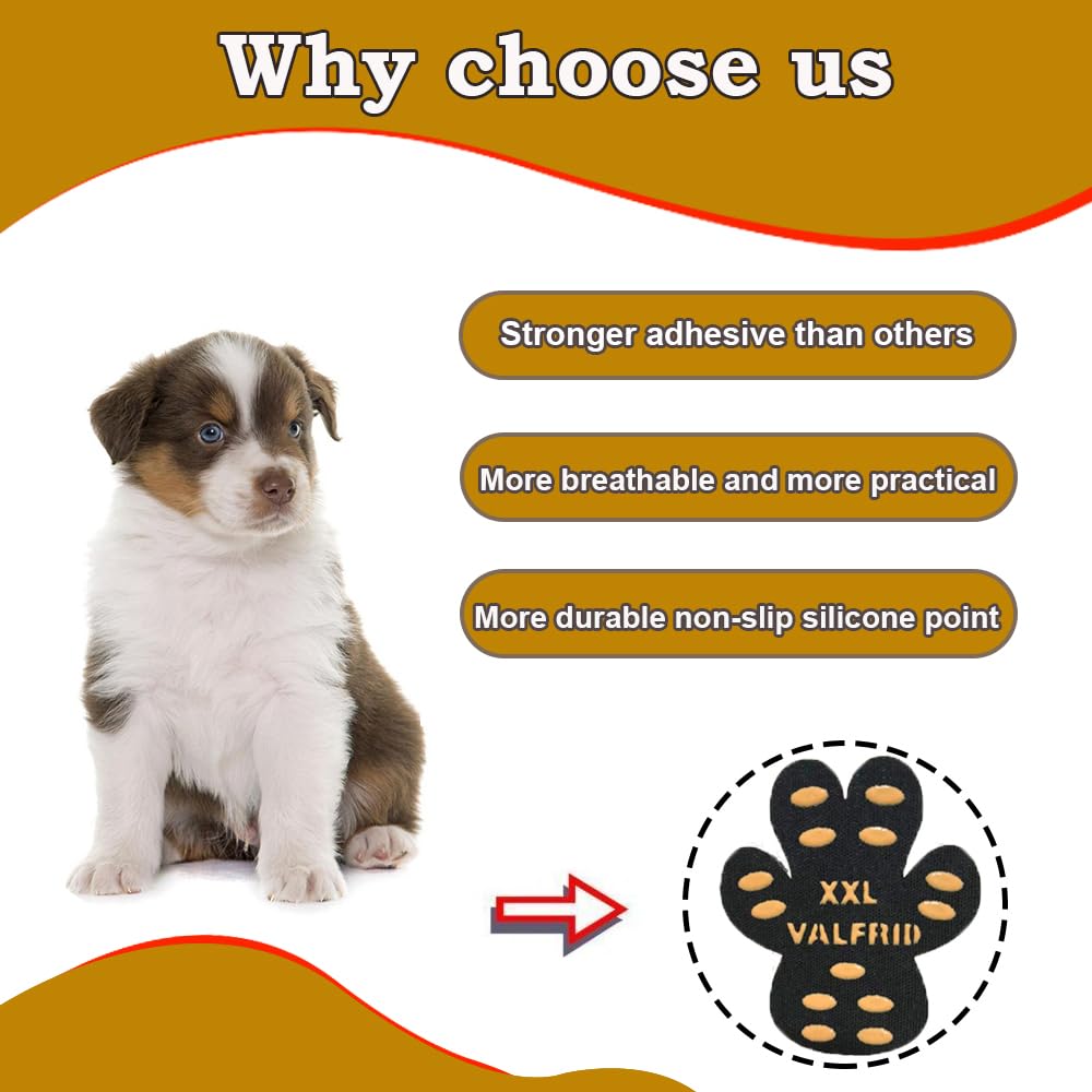 VALFRID dog paw pads packaging showing 15 sets for easy planning